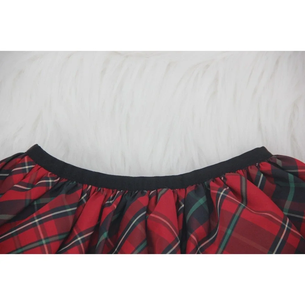 Ralph Lauren Baby Girls Tafetta Skirt Size 12 Months Holiday Red Plaid Lined #13